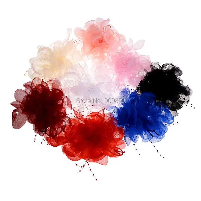 Женская заколка для волос сделай сам летняя Свадебная с большим цветком 5 4 см |