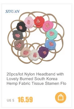 20 шт./лот Мини Шелковый шифон цветут цветы Hairband горный хрусталь кнопки в центре бутик девушки повязки FDA232