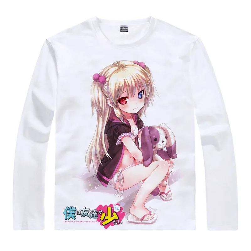 Футболка с длинным рукавом Coolprint аниме Haganai NEXT Boku Wa Tomodachi Ga футболки Sukunai Yozora Mikazuki
