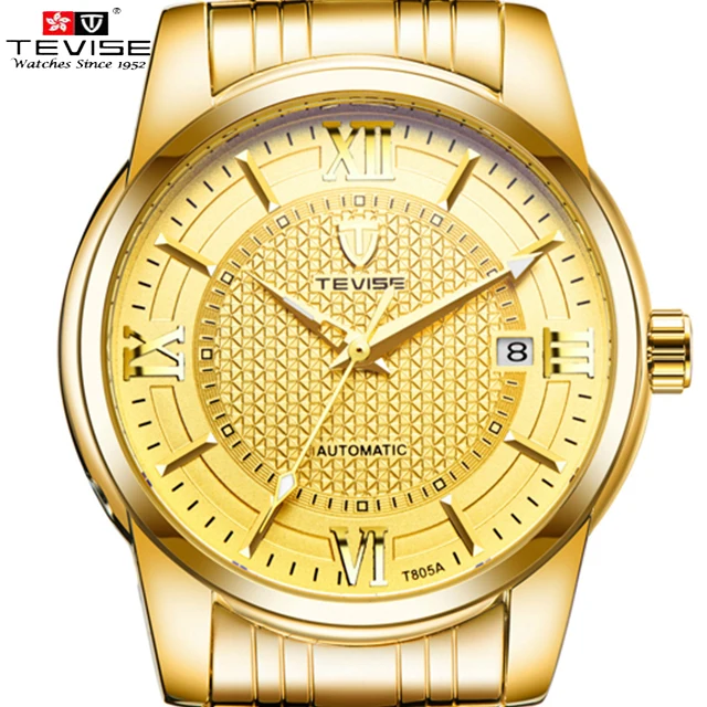 Tevise Бизнес Для мужчин часы Календарь автоматические механические Сталь Водонепроницаемый световой