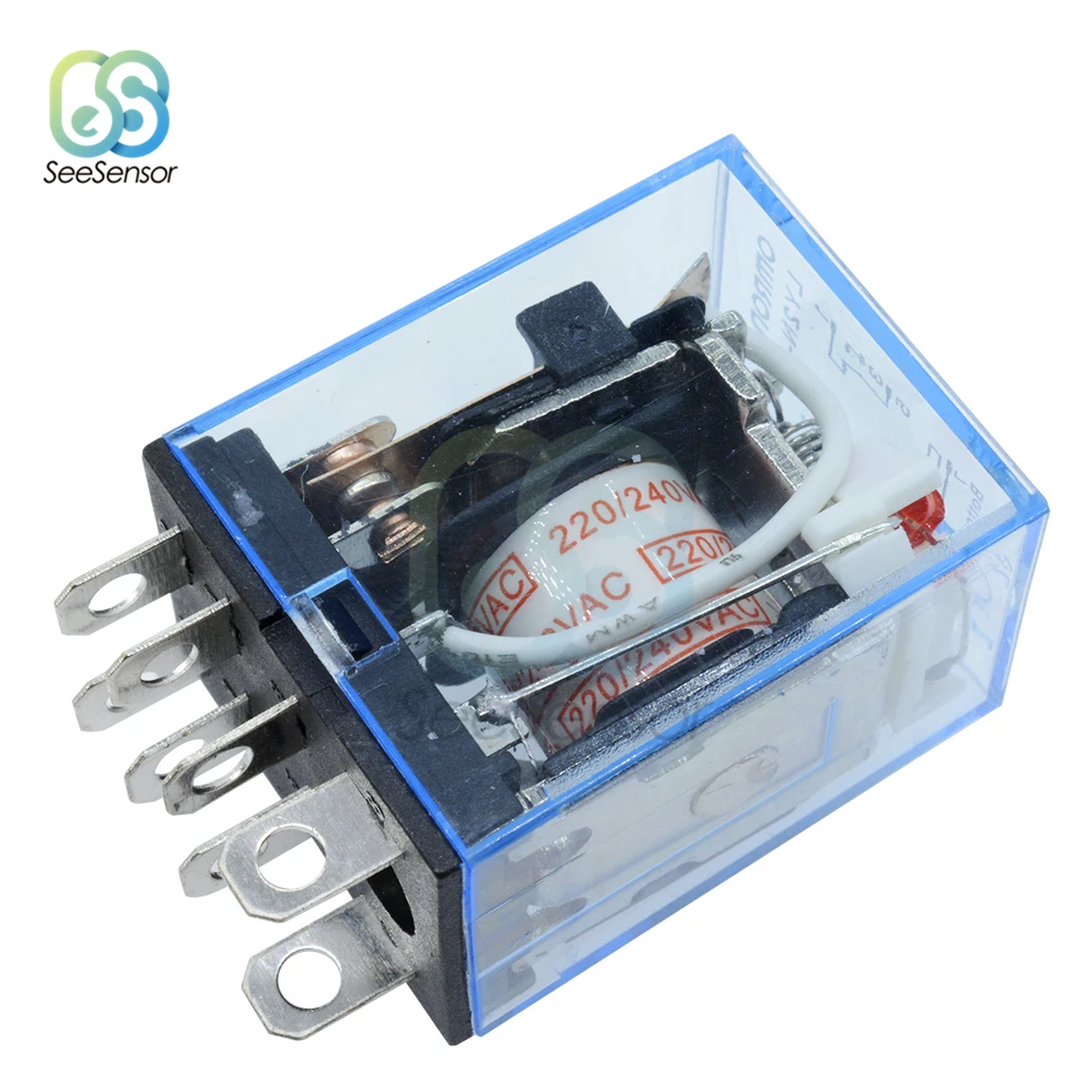 PTF08A LY2NJ HH62P реле постоянного тока 12 В переменного тока 220 В 10 А 8PIN катушки DPDT основание релейного разъема питания держатель