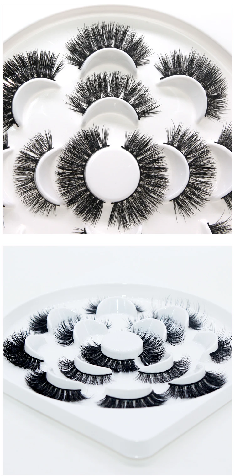 7pairs 3D Thick Mink Eyelashes Fake Lashes Long Makeup Mink Lashes Eyelash Extension False Eyelashes Mixed model