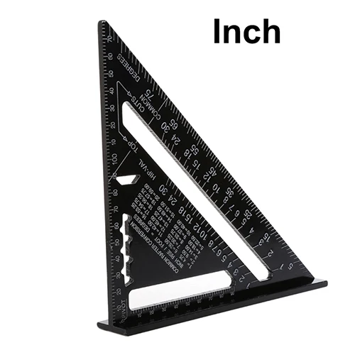 Inch 7 дюймовый Метрическая Алюминий сплав Треугольники линейка Скорость площади кровли угломер набор «сделай сам» для художников Деревообработка измерительные инструменты - Цвет: Inch