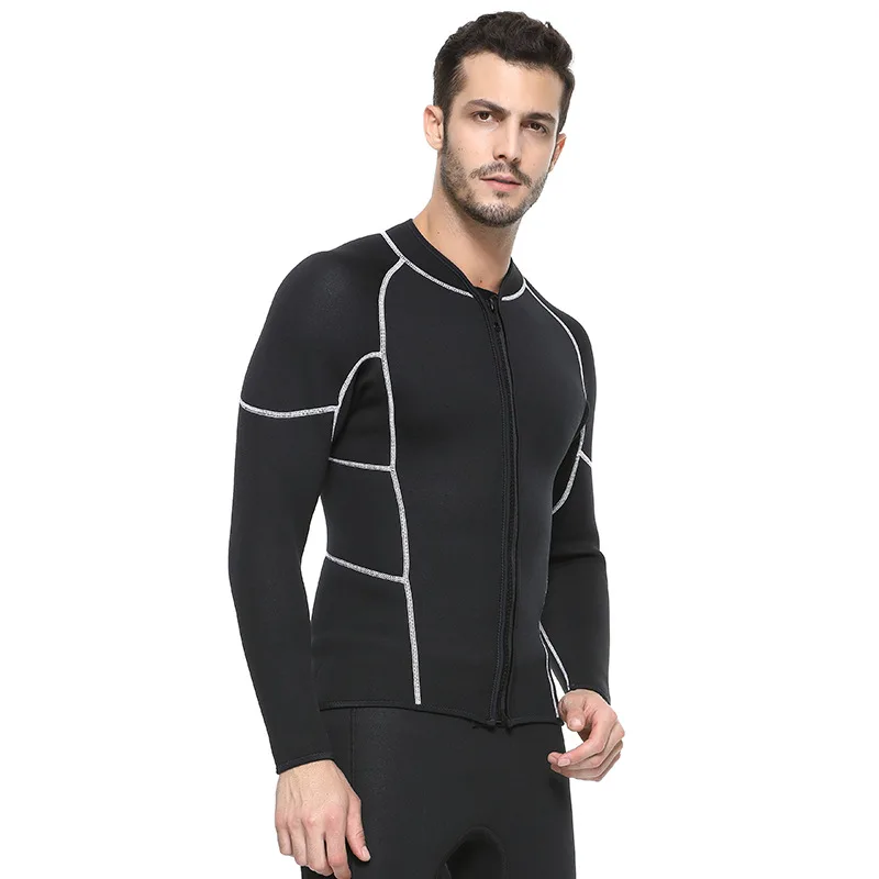 Wetsuit 3mm Neoprene Top Men Swimsuit Long Sleeve Rashguard Surf Tops Diving Suit Scuba | Спорт и развлечения