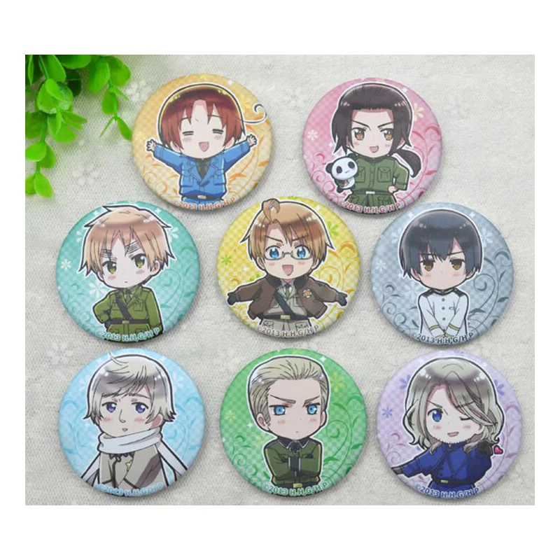 1 шт. 58 мм значок брошь с аниме Axis Powers Hetalia Cute Country Россия Италия США Великобритания
