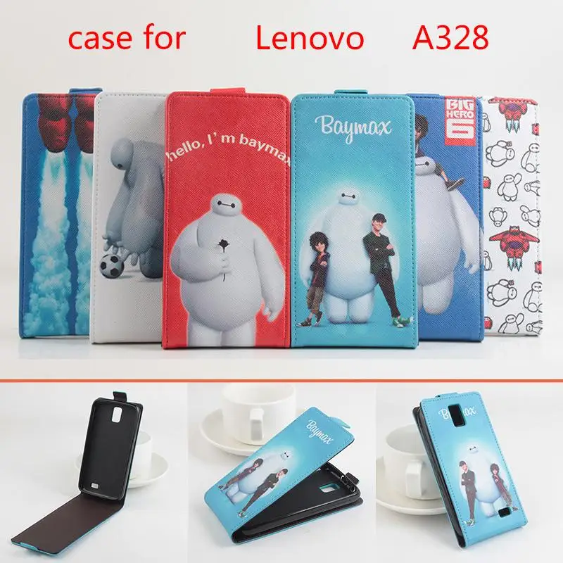 Мода окрашенные Baymax для Lenovo a328 чехол Высокое качество кожаный откидная крышка 328
