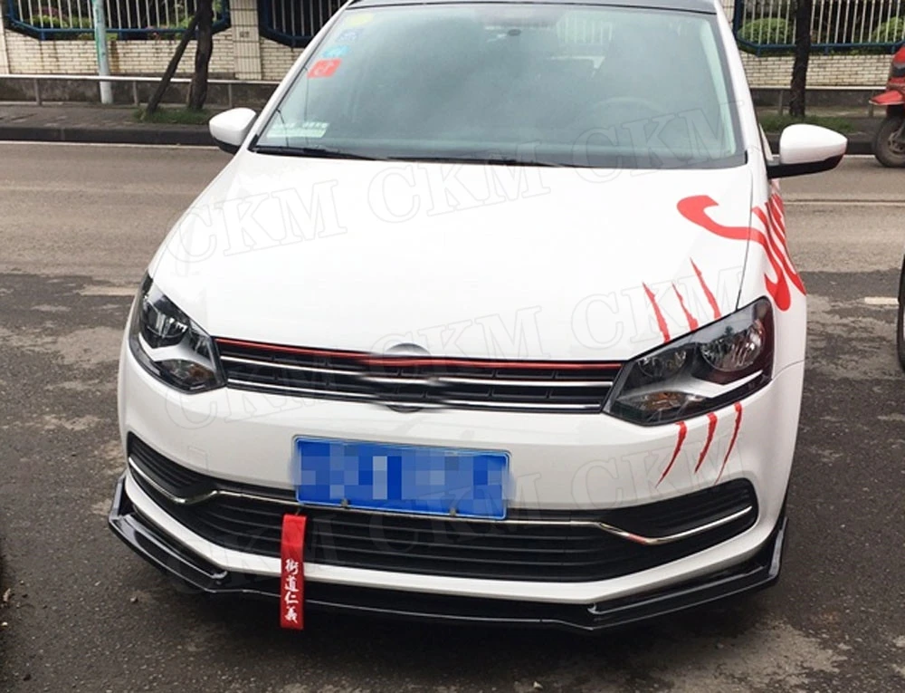 Для Polo ABS автомобильный передний спойлер для губ для Volkswagen VW Polo стандарт- не для GT голова бампер Лопата протектор