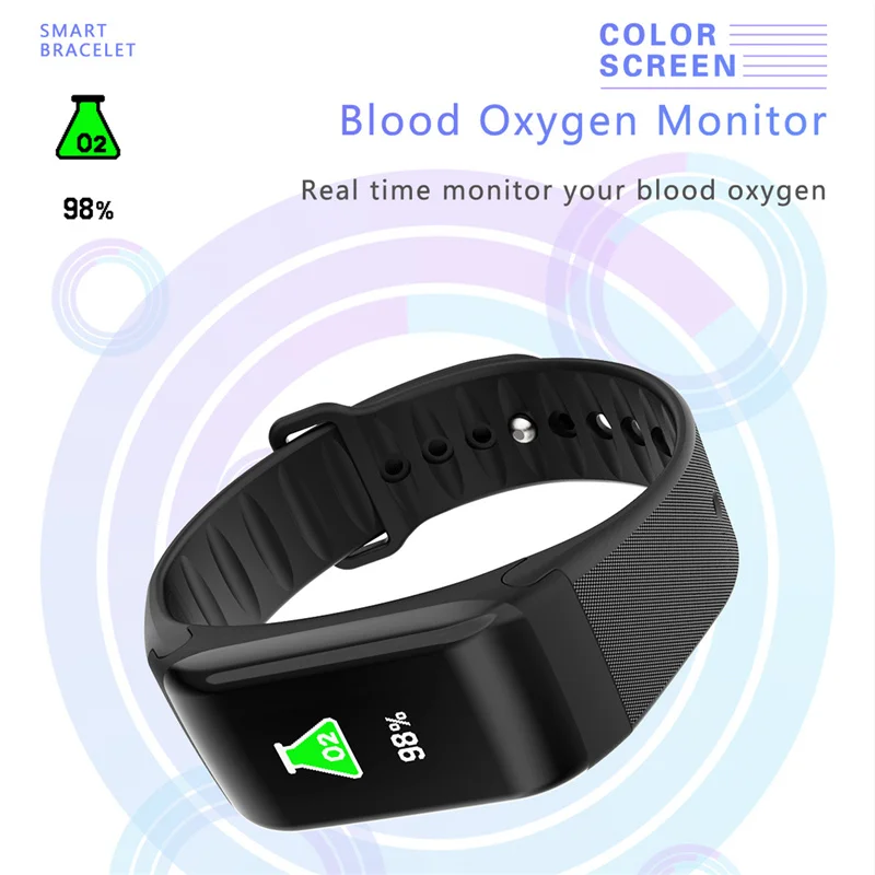 2018 Новый Smart Браслет F1S крови Давление часы-браслет монитор сердечного ритма