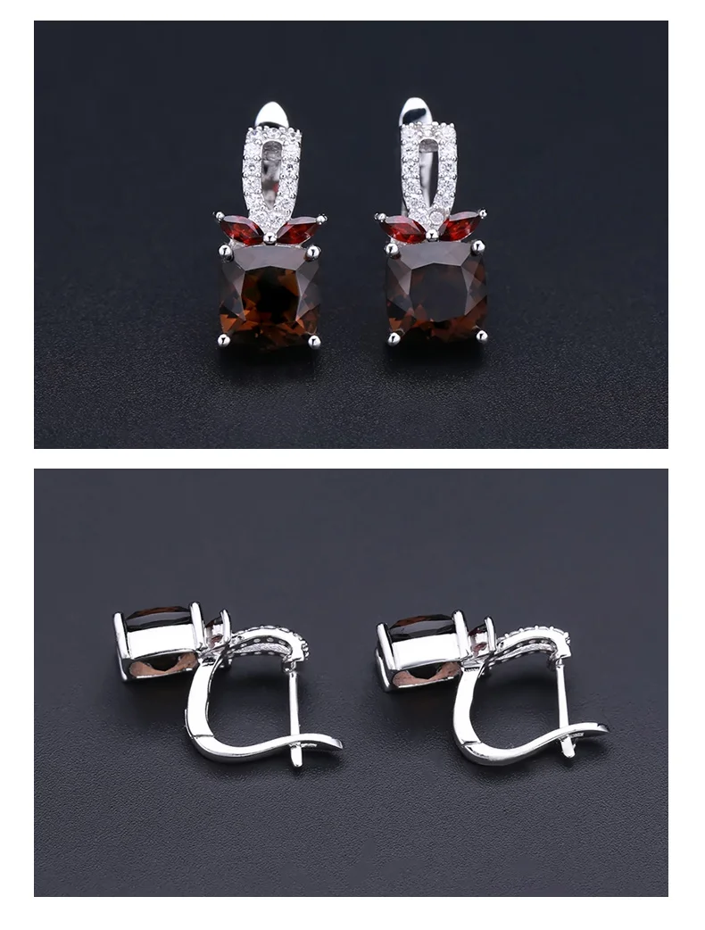 Gem's Ballet 4.40Ct, натуральный дымчатый кварц, драгоценный камень, серьги-гвоздики для женщин, 925 пробы, серебро, классические серьги, хорошее ювелирное изделие