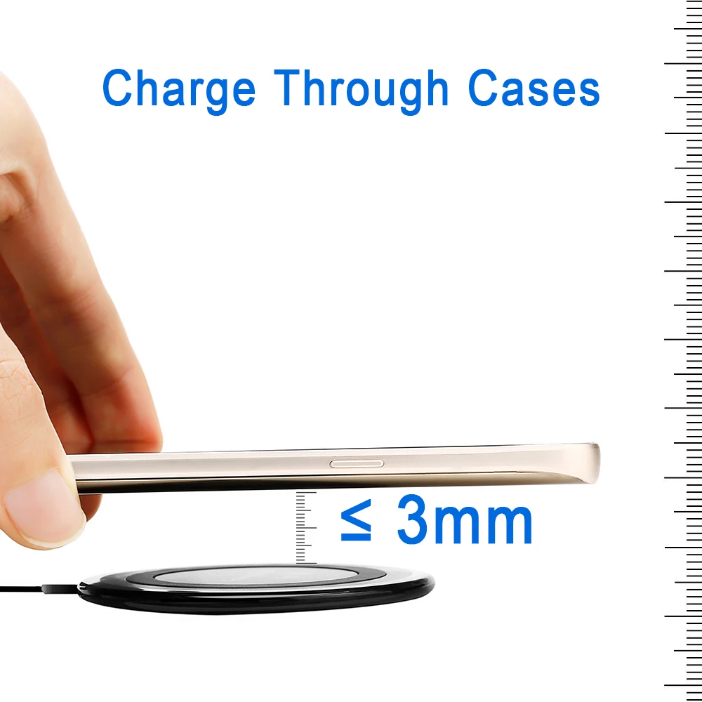 Беспроводное зарядное устройство Mini QI для iPhone 8 Plus X XS MAX XR 11 Pro Samsung Galaxy S10 S9 S8 Note 10 9