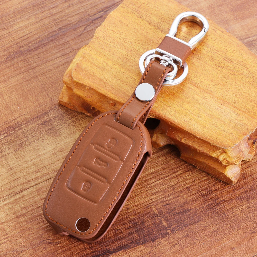 Новый дизайн чехол для автомобильного ключа из натуральной кожи Skoda Octavia A4 A5 Fabia