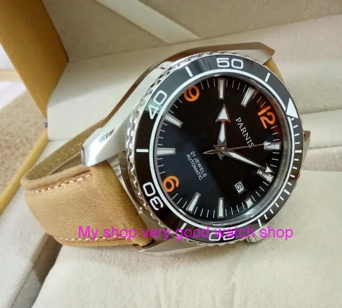 Мужские японские часы с сапфировым стеклом 45 мм 21 ювелирный драгоценный камень