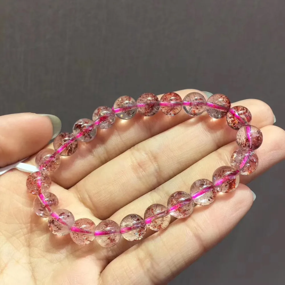 8 2 мм натуральный кварцевый браслет с кристаллами Lepidocrocite для женщин мужчин