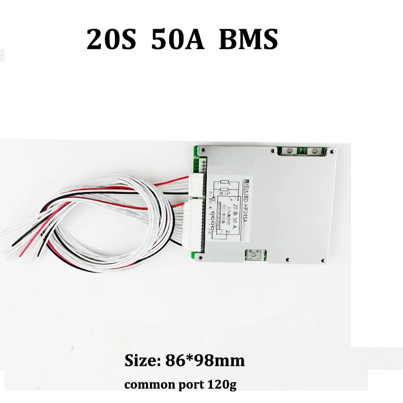 20s 50A 72v bms литий ионный аккумулятор Защитная плата 20s1p разрядная батарея pcm для 3500w