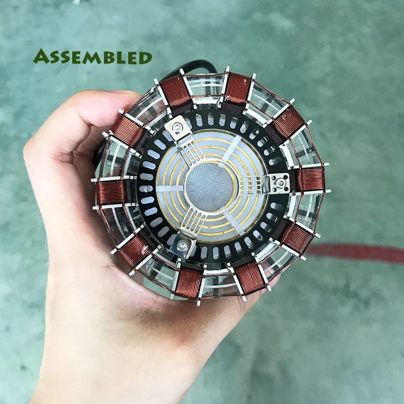 С светодиодный светильник Endgame DIY cool 1:1 масштаб Железный человек дуговой реактор поколение светящийся Железный человек сердце подвижная фигурка-модель игрушки