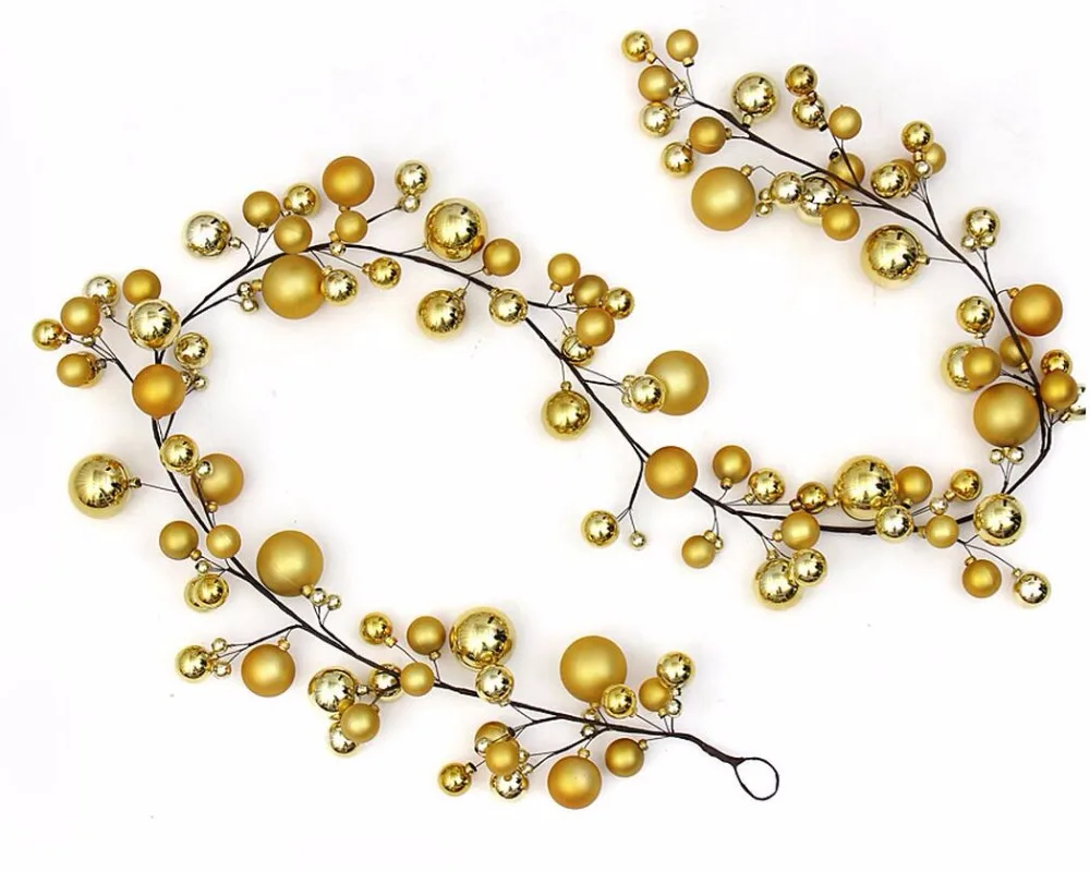 1 8 метра красный/Золотой/Серебряный круглый шар кластерная гирлянда на Рождество