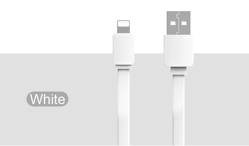 White GUSGU USB кабель для iPhone X XR XS Max 8 7 6 6S Plus 5S SE кабель для синхронизации данных плоский кабель для зарядки для iPad кабель для мобильного телефона - Цвет: White