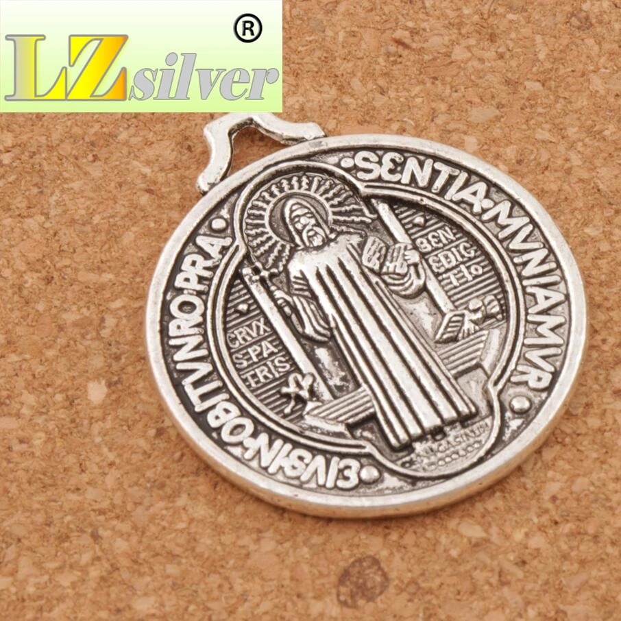 

Saint Benedict Medal Cross Charms Pendants Fashion Jewelry DIY L1644 4pcs 36.5x32mm Zinc Alloy