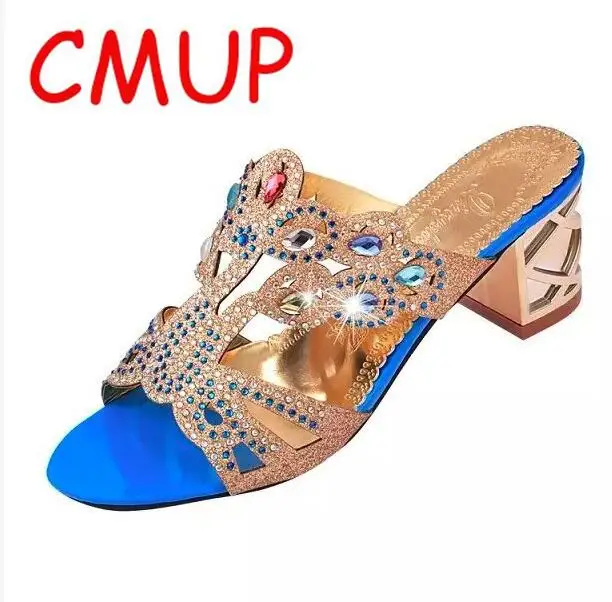 2017 new summer female diamond sandals women's shoes mouth cool slippers thick with hollow flat flip flop | Обувь