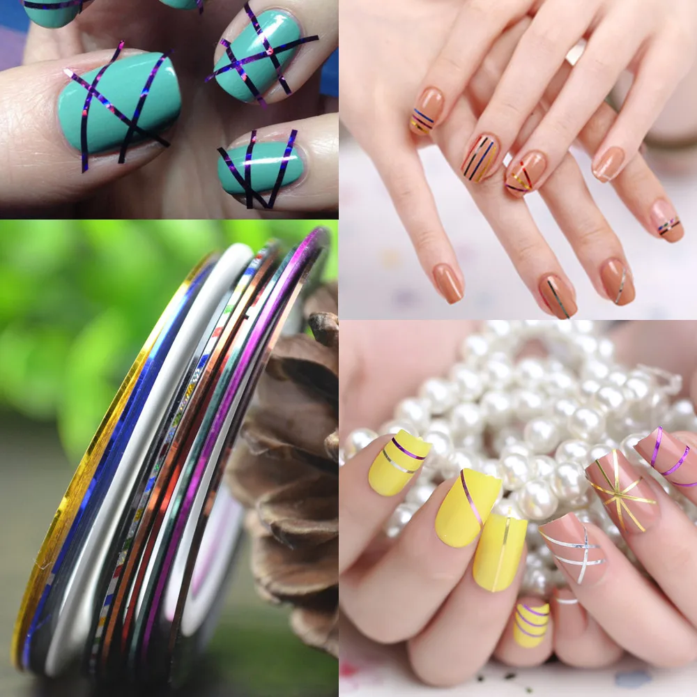 LCJ розничная 1 мм линия для ногтей для украшения ногтей Diy дизайн ногтей самоклеющиеся Переводные инструменты, 11 цветов на выбор