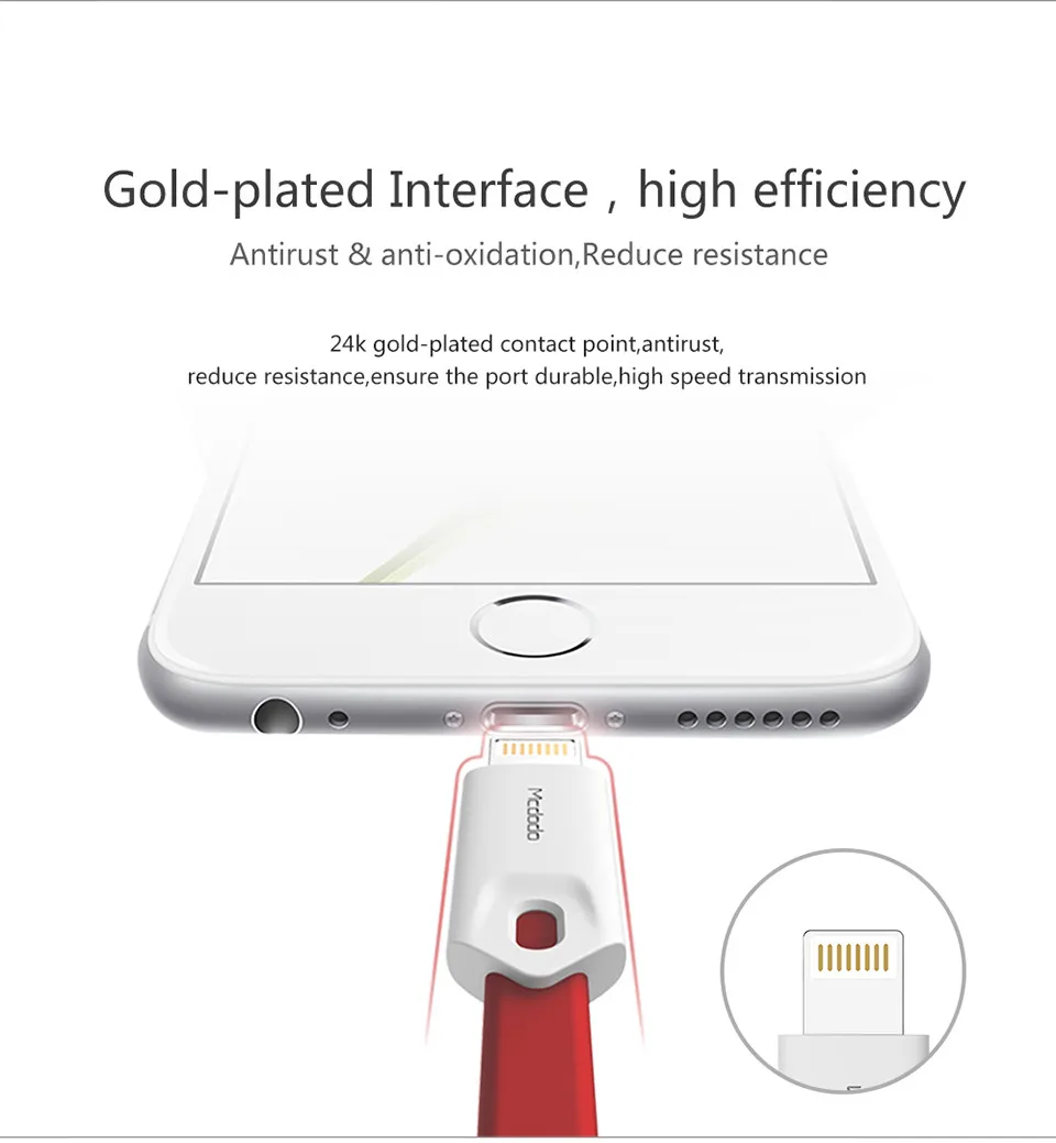Mcdodo USB кабель для iPhone x 8 7 Plus 2.1A Lightning-USB кабель передачи данных для быстрой зарядки для iPhone 6 iPad шнур для мобильного телефона