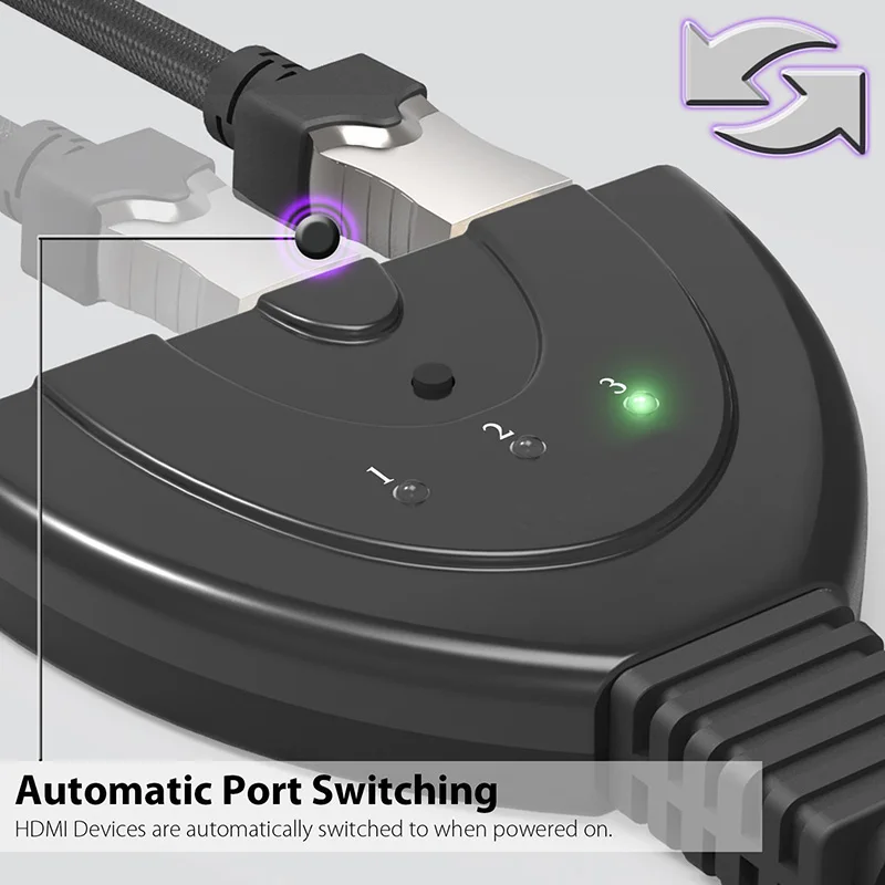 3-Порты и разъёмы переключатель сплиттер с выводным проводником аудио кабель