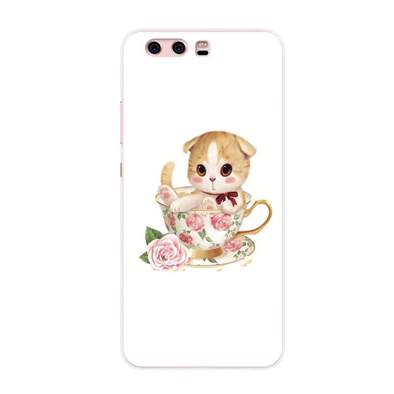 Huawei p10 plus Case Silicon Dogs and cats cartoon Painting Soft TPU Back Cover for Phone protect Bags shell |