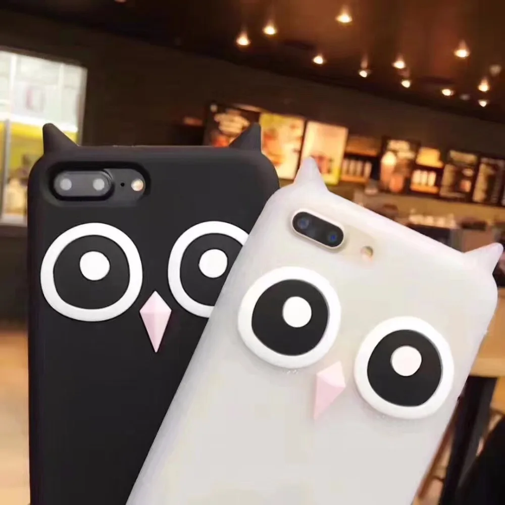 Для Apple iPhone 4 4S 5 5S SE X 6 6s 7 7Plus 6plus 8 8P Xs чехол для MAX XR Милые 3D Мультяшные сова Мягкие