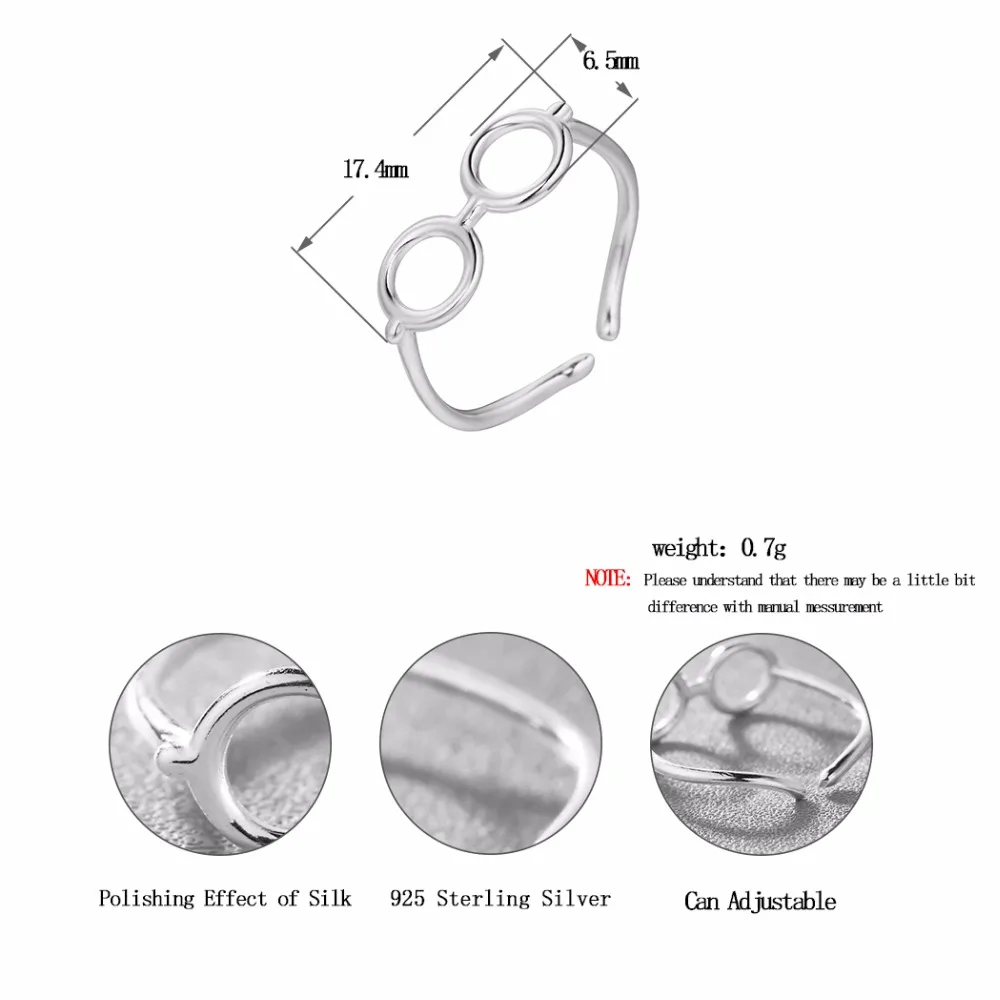 Модное геометрическое круглое кольцо Kinitial кольца в форме солнцезащитных очков