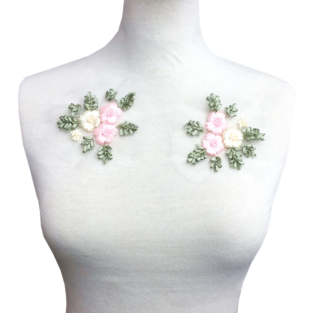 4 шт. ленты Вышивка Патчи цветок вышитые Аппликация для одежды Parches Швейные