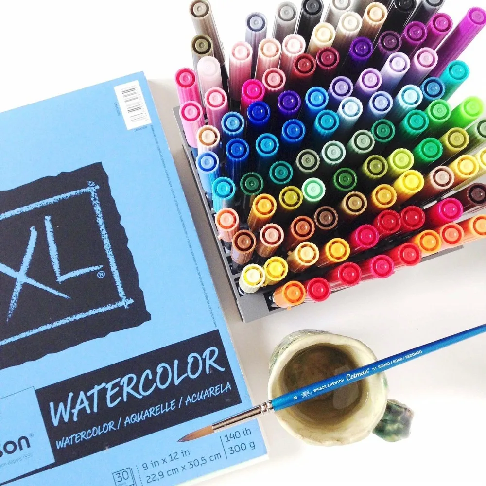 TOMBOW AB-T, 96 цветов, две головки, художественная кисть, Набор ручек, маркер, ручка для художника, рисования, манга, анимационные принадлежности