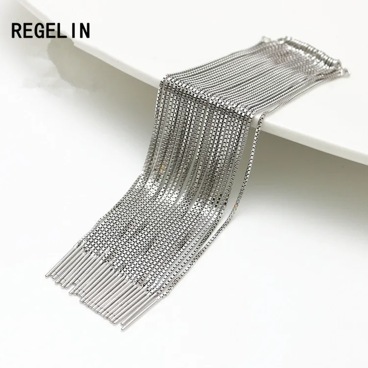 REGELIN 2 шт. 9 см/11,5 см Длина 925 пробы серебро фурнитуры ювелирных изделий линии Венеция цепи нитки серьги гвоздики DIY