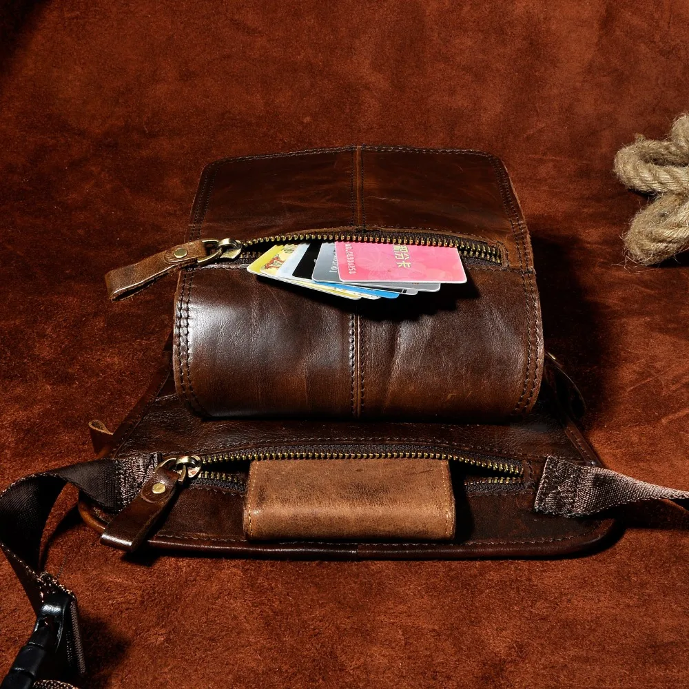 Оригинальная Многофункциональная Кожаная мужская модная повседневная сумка - Фото №1