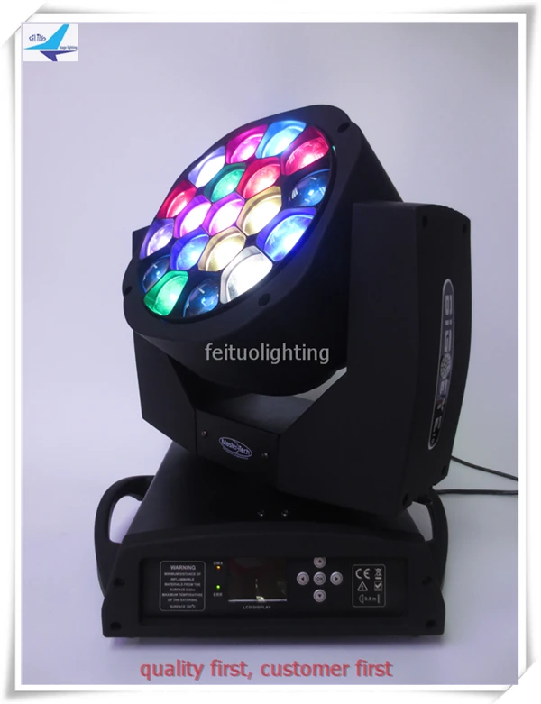 4 шт. + кейс для полетов LED 19x10 Вт пчелиный глаз движущаяся голова свет Zoom Wash RGBW 4в1