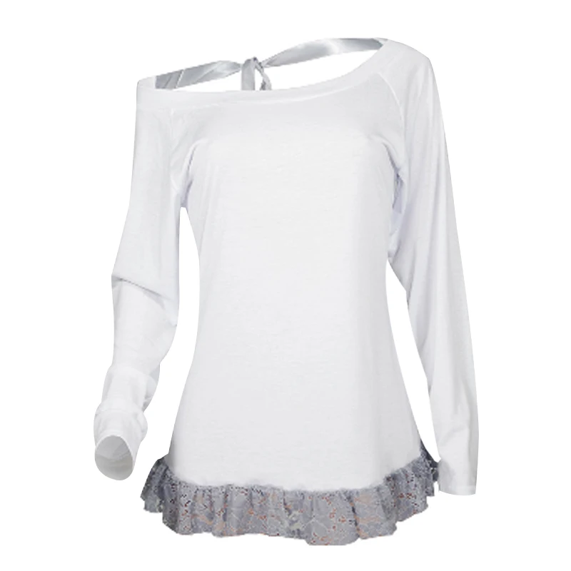 Женская футболка с бантом MIOIM осенняя свободная длинным рукавом и вырезом на