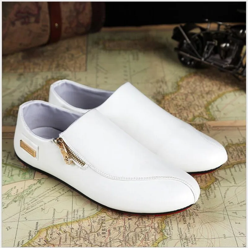 Men Flats Slip On Loafers High Quality PU Leather Shoes casual shoes Fashion Driving | Обувь