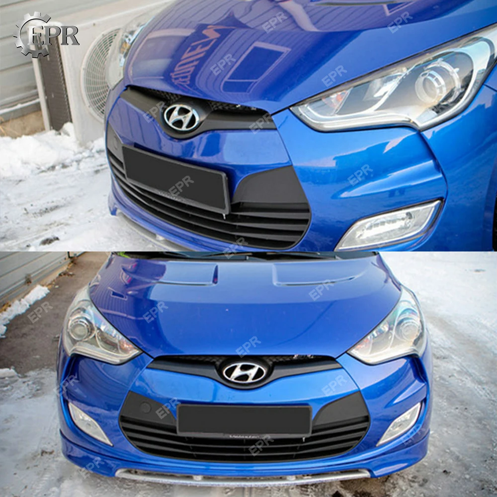 Углеродная гоночная Накладка для Hyundai Veloster углеродное волокно передний бампер