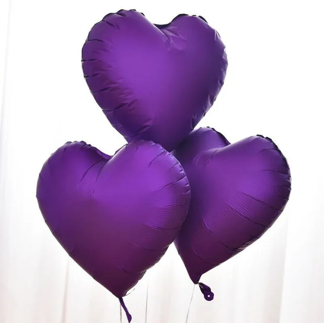 Metal Purple 1 шт. красное вино сердце из блестящего металла фольги Воздушные шары толстые хромированные металлические шары День Святого Валентина День рождения Свадебные украшения - Цвет: Metal Purple