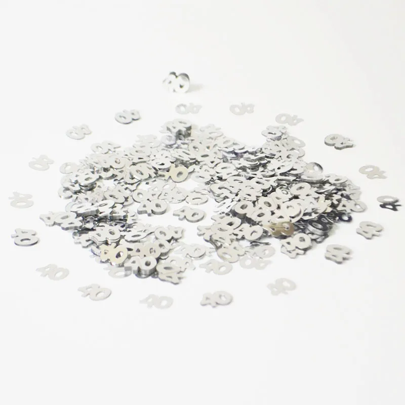 2 упаковки 40th день рождения конфетти брызгает черный и серебристый|40th birthday|confetti