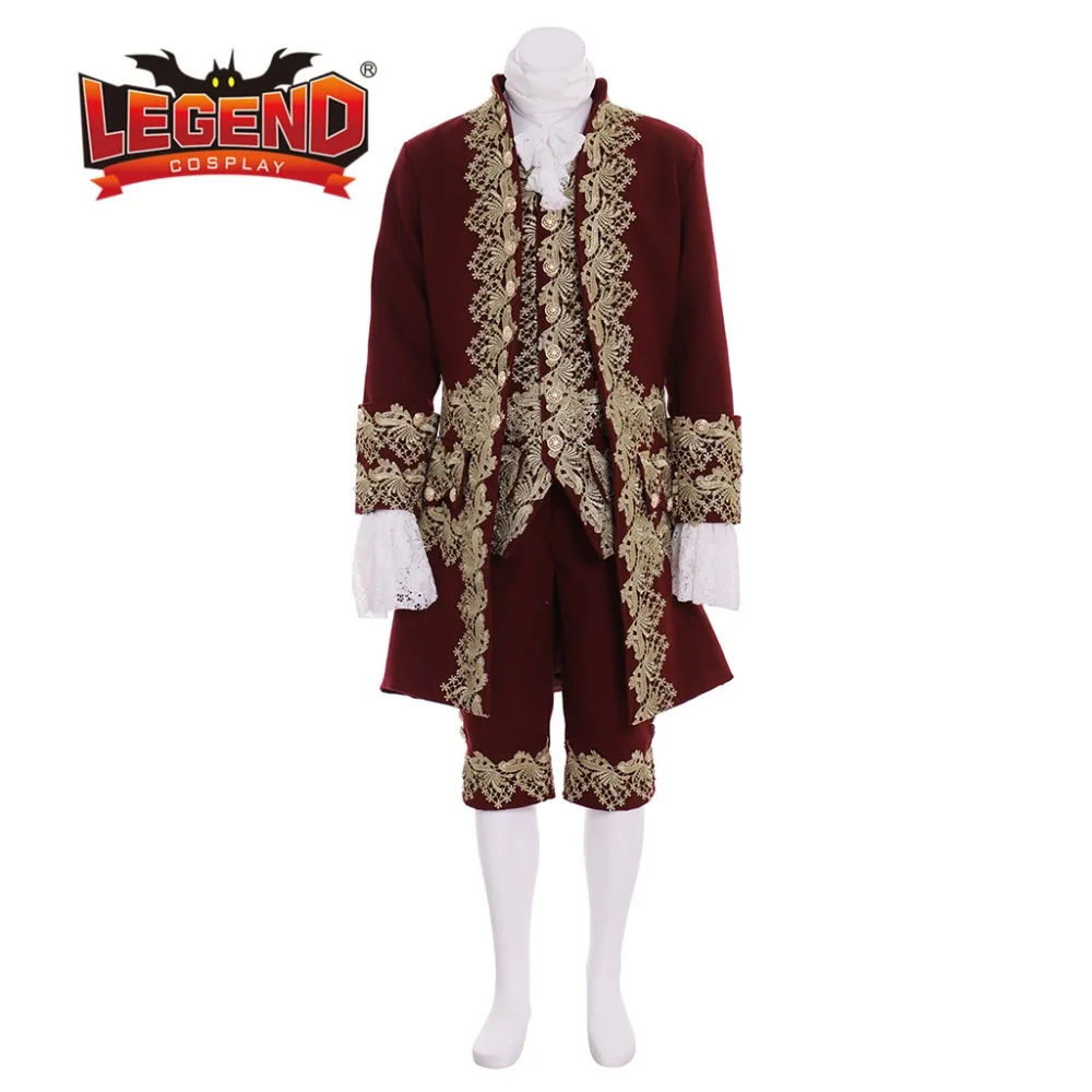 18-го века костюм для суда мужской рококо Бургундский в колонии викторианском