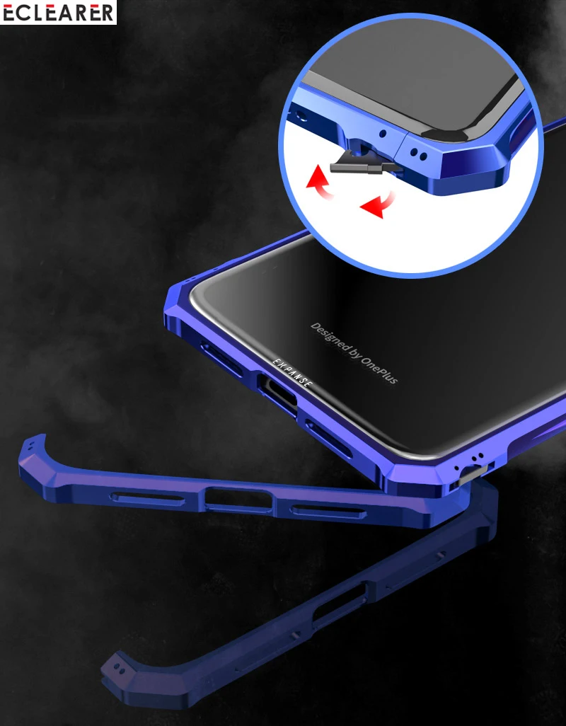 Чехол для OnePlus 6T One Plus 6T премиум-класса, алюминиевый металлический чехол в форме бриллианта для OnePlus 6T 9 H, прозрачная задняя крышка из закаленного стекла
