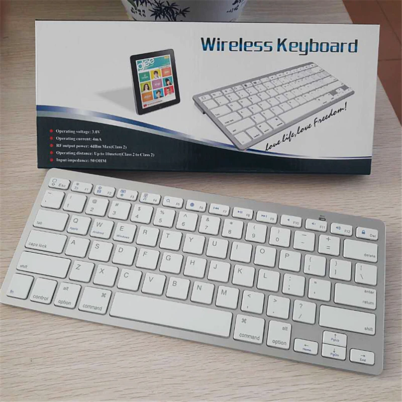 Портативная мини клавиатура Bluetooth 78 клавиш супер тонкая беспроводная для iPad
