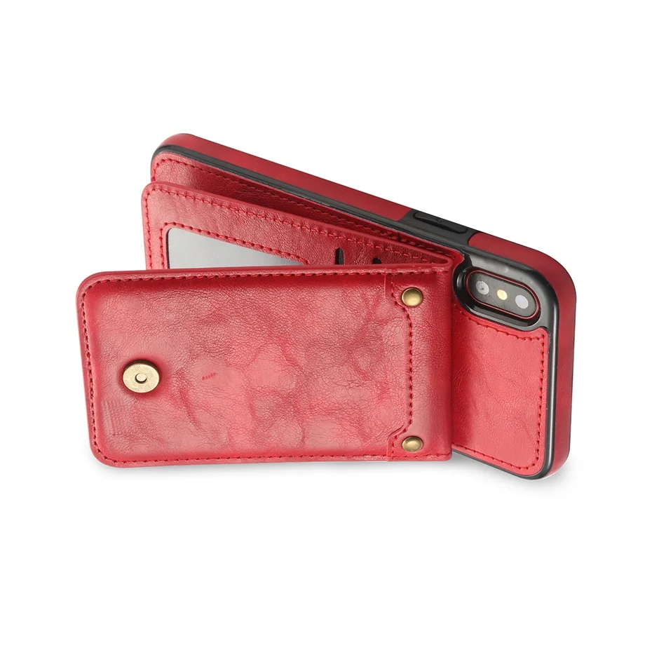 KISSCASE слот для карт кожаный чехол для iPhone X Xs 7 8 6 6s бизнес кошелек чехол для iPhone X 7 8 6 6s Plus задняя крышка Fundas