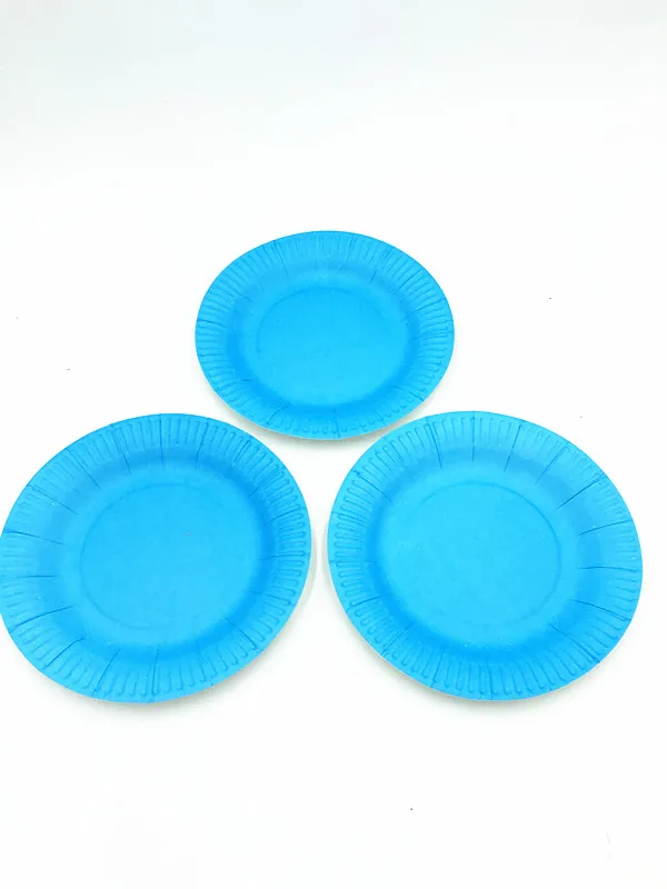 10 шт./лот красного и розового цвета для девочек однотонная бумажные тарелки дней