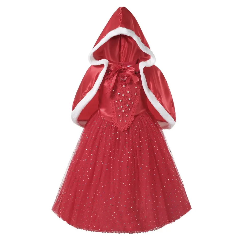 Little Red Hood Дети из комиксов кон Эльза Косплей Принцесса Рапунцель одеваются девушки Хэллоуин Жасмин Золушка костюм дети Моана Белль одежда - Цвет: Little Red Hood