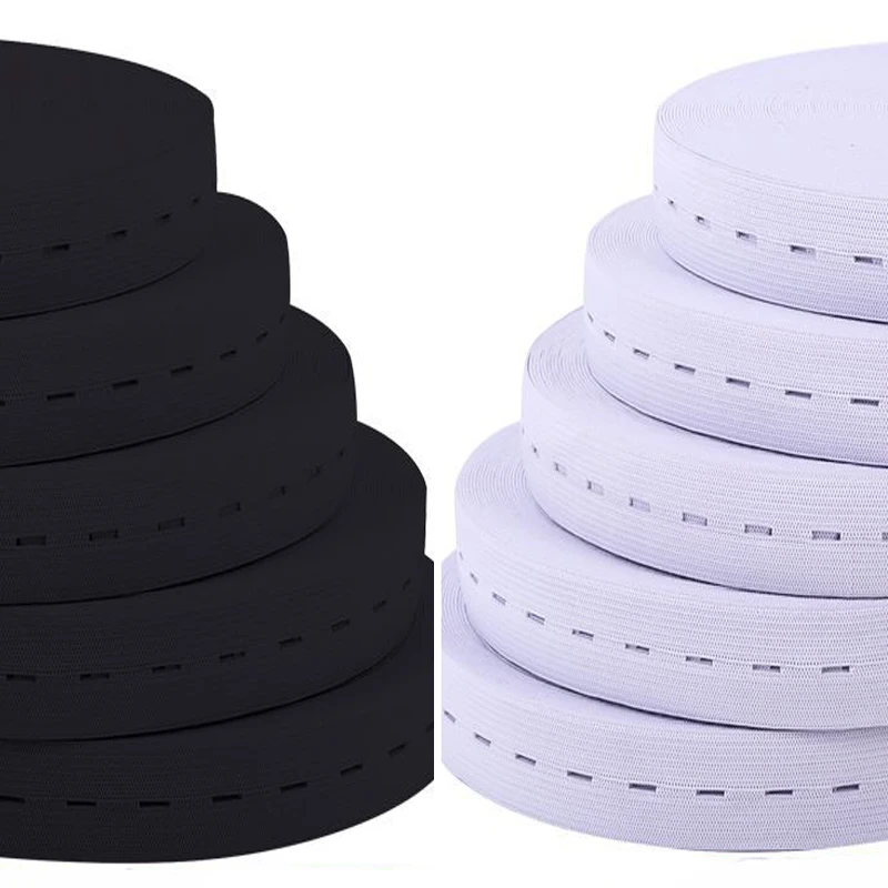 

15/20/25MM 5M White Black Nylo Elastic Band Spandex Belt Trim Sewing/Ribbon Clothes Flex Sewing Material for Shorts Skirt Trouse