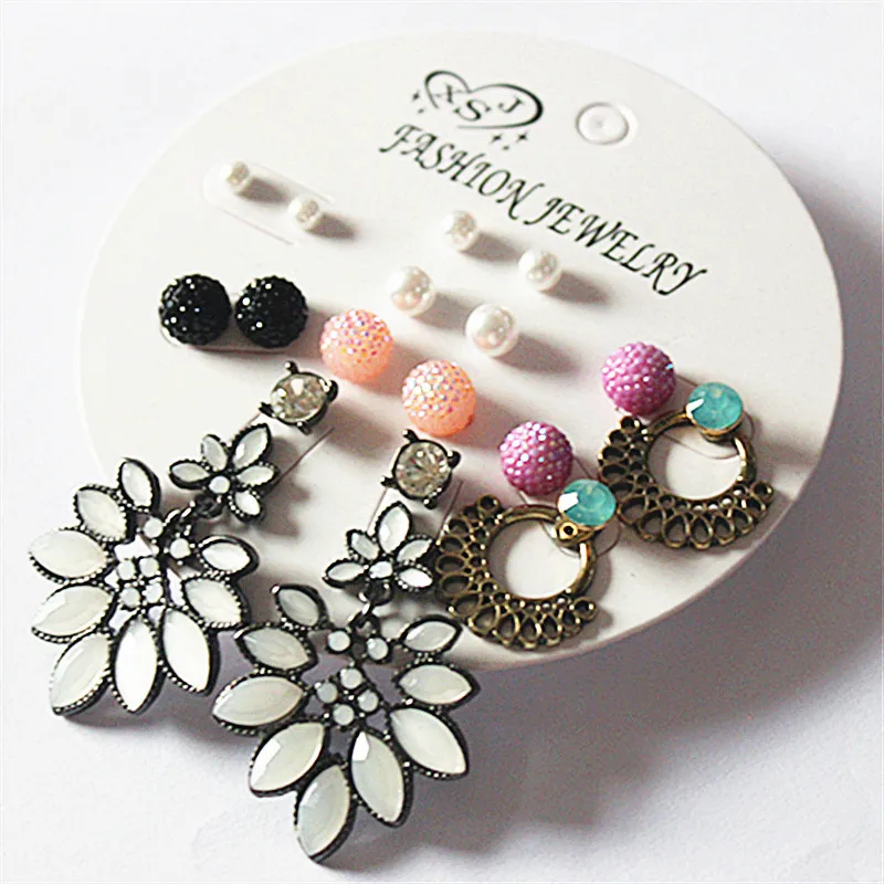 Серьги-пусеты с жемчугом для девушек серьги в стиле ретро 9 пар/компл. | Украшения