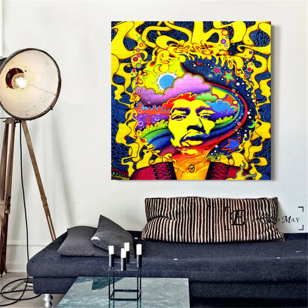 Постеры и принты Pop Art Acid Lsd Jimi Singer Настенная картина декоративная на холсте для