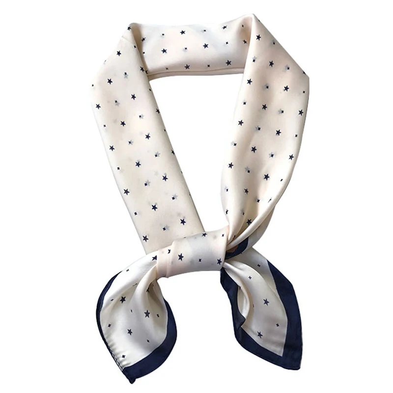 Шелковый шарф для женщин 70*70 маленький квадратный принт звезды Униформа шелковые