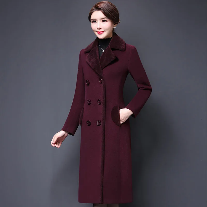 Осеннее Женское шерстяное пальто 2020 Новинка большой размер 5XL шерстяная куртка